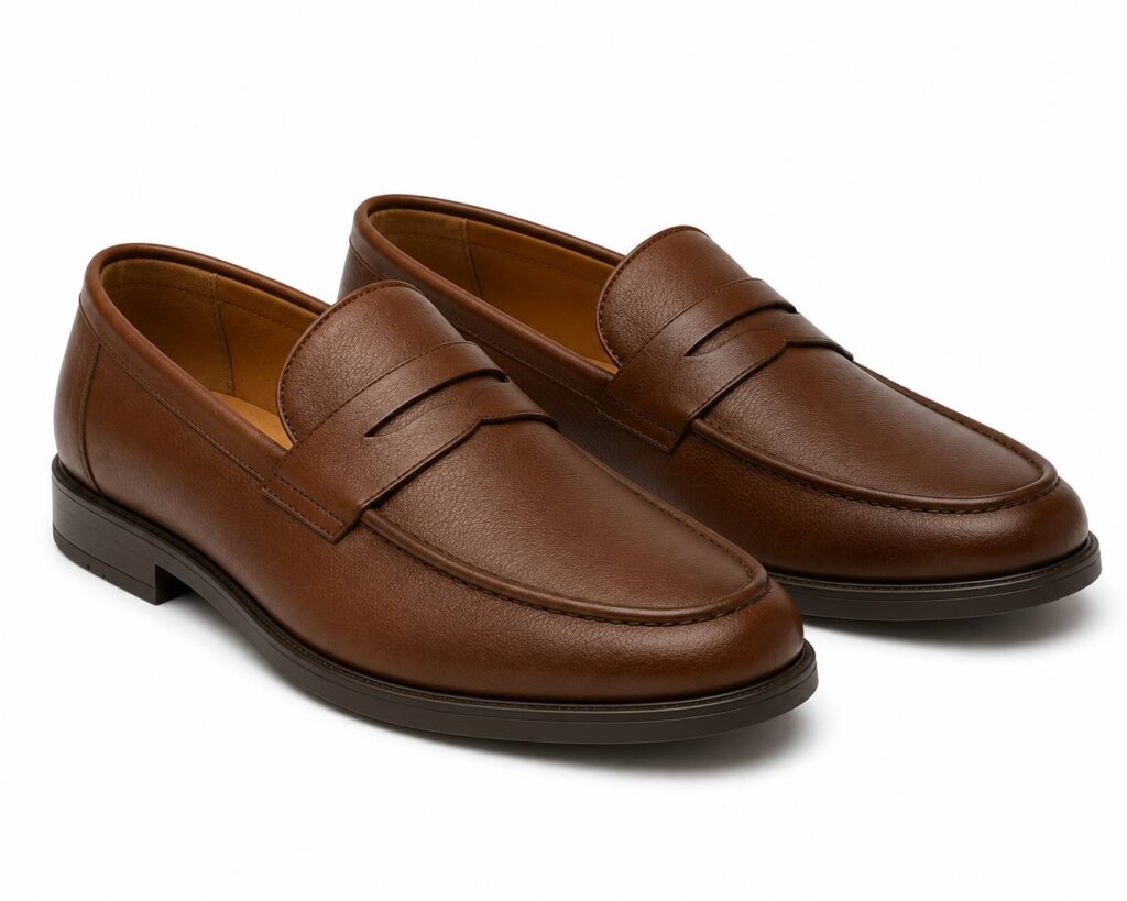 Men’s Classic Brown Leather Penny Loafers