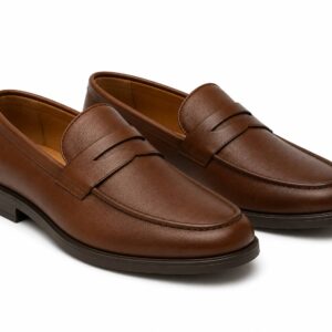 Men’s Classic Brown Leather Penny Loafers